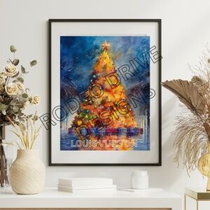 Louis Vuitton Holiday Art Print 11x14 Christmas Tree Decor | Luxury Print